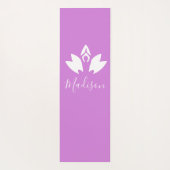 Gepersonaliseerd, Paarse Lotus en Yoga Pose silhou Yogamat (Achterkant)