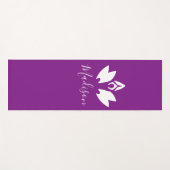 Gepersonaliseerd, Paarse Lotus en Yoga Pose silhou Yogamat (Voorkant (horizontaal))