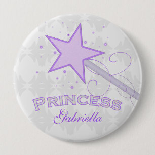 Gepersonaliseerd: Paarse prinses Wand Button