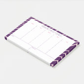 Gepersonaliseerd Paarse wekelijks lesschema Post-it® Notes (Schuin)