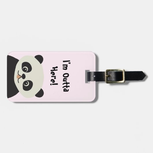 Gepersonaliseerd Panda Beer Bagagelabel (Voorkant horizontaal)
