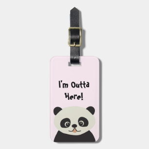 Gepersonaliseerd Panda Beer Bagagelabel