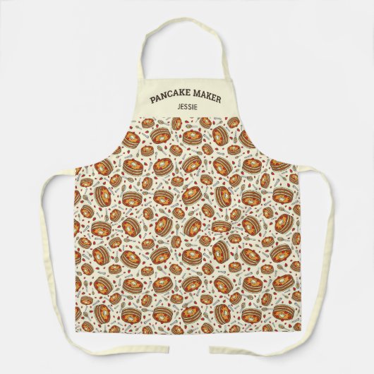 Gepersonaliseerd pannenkoekpatroon, uw aangepaste  schort (Voorkant)