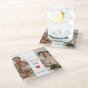 Gepersonaliseerd papa Onderzetter Vaderdag Gift