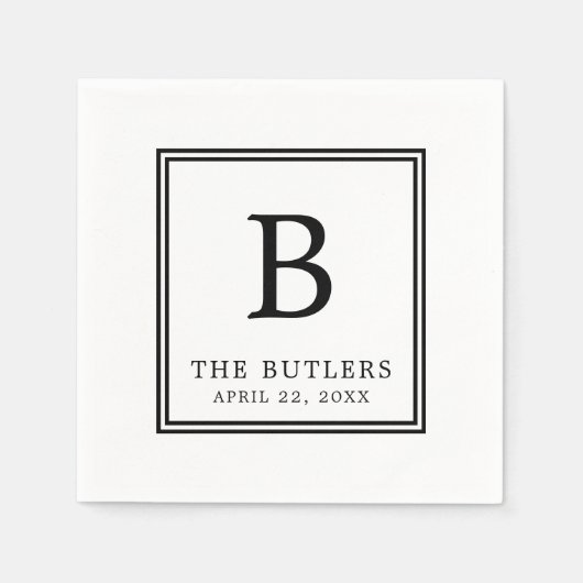 Gepersonaliseerd papier voor donkere en witte brui servet (Voorkant)