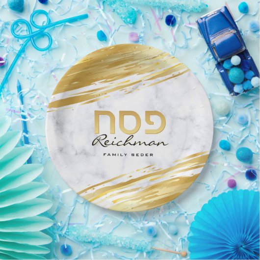 Gepersonaliseerd Pascha Pesach Hebreeuws Goud & Ma Papieren Bordje (Feest)