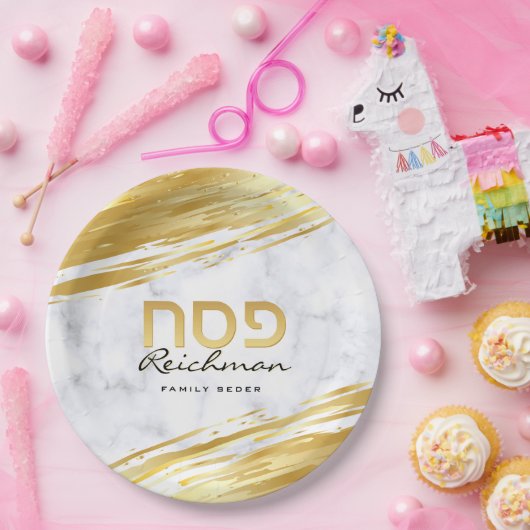 Gepersonaliseerd Pascha Pesach Hebreeuws Goud & Ma Papieren Bordje (Feest)