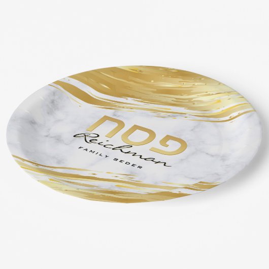 Gepersonaliseerd Pascha Pesach Hebreeuws Goud & Ma Papieren Bordje (Gekanteld)