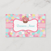 Gepersonaliseerd Pastel Cupcake Visitekaartje (Voorkant)
