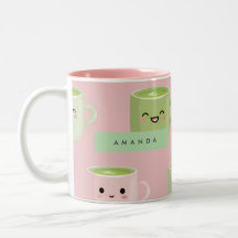 Gepersonaliseerd pastel Kawaii Matcha theepatroon