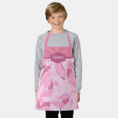 Gepersonaliseerd Pastel Roze Kinder Schort (Gedragen)