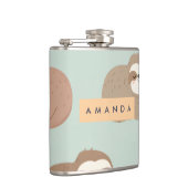 Gepersonaliseerd pastel Schattig luiaard Heupfles (Rechts)