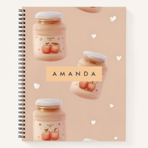 Gepersonaliseerd pastelperzik jam patroon notitieboek