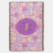 gepersonaliseerd patroon van bloemen, bogen en bub deken (Voorkant Verticaal)