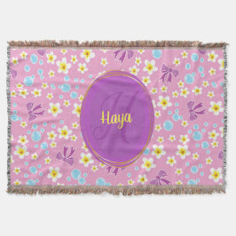 gepersonaliseerd patroon van bloemen, bogen en bub deken