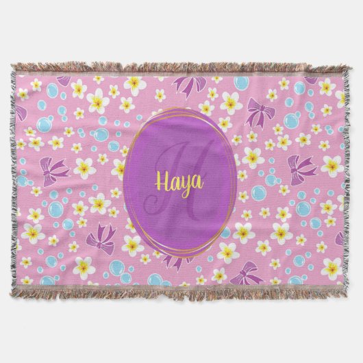 gepersonaliseerd patroon van bloemen, bogen en bub deken (Voorkant)