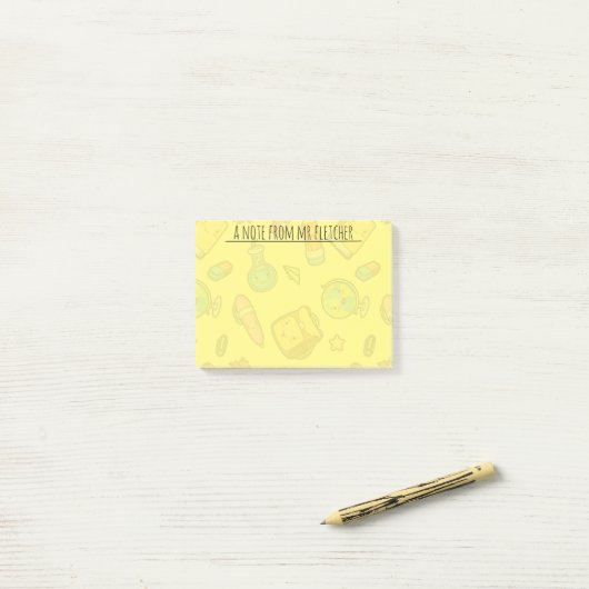 Gepersonaliseerd patroon van kleurrijke schoolbeno post-it® notes (Op bureau)