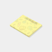 Gepersonaliseerd patroon van kleurrijke schoolbeno post-it® notes (Schuin)