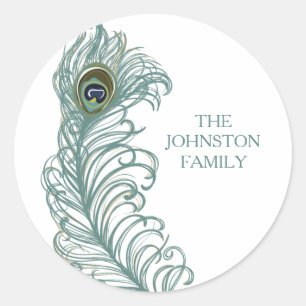 Gepersonaliseerd Peacock Feather Stickers