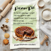 Gepersonaliseerd pecannotentaartrecept theedoek