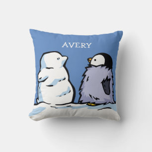 Gepersonaliseerd Penguin Chick Sneeuwkussen Kussen