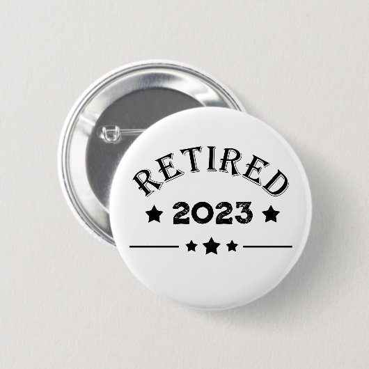 Gepersonaliseerd pensioen cadeau idee ronde button 5,7 cm (Voorkant /achterkant)