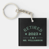 Gepersonaliseerd pensioen cadeau idee sleutelhanger (voorkant)