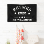 Gepersonaliseerd pensioen cadeau idee spandoek (Insitu)