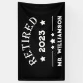 Gepersonaliseerd pensioen cadeau idee spandoek (Verticaal)