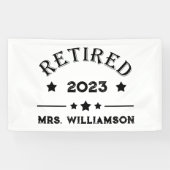 Gepersonaliseerd pensioen cadeau idee spandoek (Horizontaal)