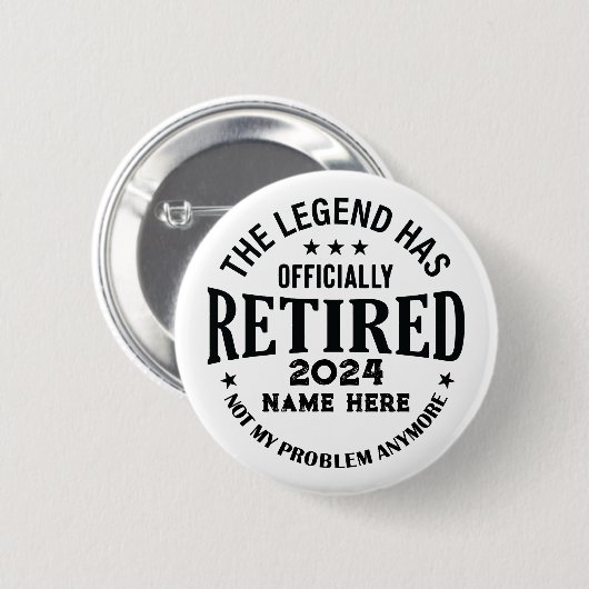Gepersonaliseerd pensioen De legende is met pensio Ronde Button 5,7 Cm (Voorkant /achterkant)