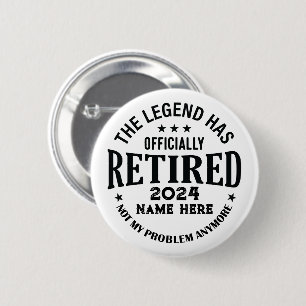 Gepersonaliseerd pensioen De legende is met pensio Ronde Button 5,7 Cm