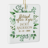 Gepersonaliseerd pensioengeschenk Botanisch groen  Keramisch Ornament (Rechts)