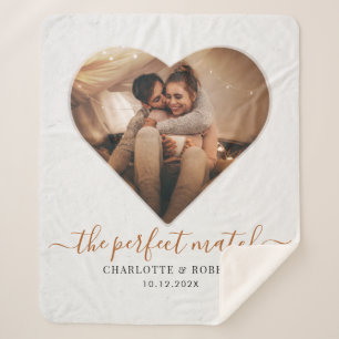 Gepersonaliseerd Perfect Match Couples Foto Script Sherpa Deken