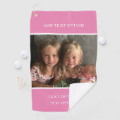 Gepersonaliseerd Persoonlijke fotoroze Golfhanddoek (Insitu)