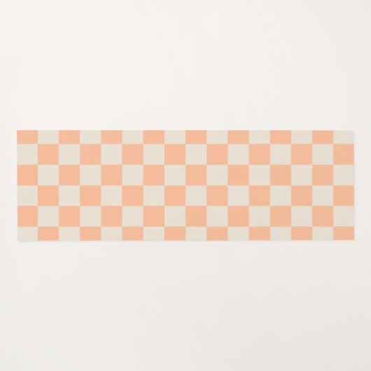 Gepersonaliseerd perzik geruit pastelpatroon yogamat (Achterkant (horizontaal))