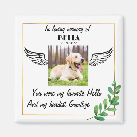 Gepersonaliseerd Pet Memorial Gift Loss of dog cus Magneet (Voorkant)