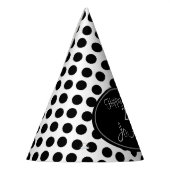 Gepersonaliseerd Pet van de Dot Party van de Zwart Feesthoedjes (Links)