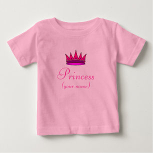 Gepersonaliseerd Peuter Prinses shirt (roze kroon)