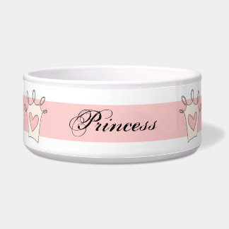 Gepersonaliseerd Pink Princess Dog Bowl Voerbakje