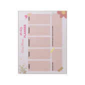 Gepersonaliseerd Pink Weekly Planner Notitieblok (Gedraaid)