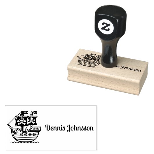 Gepersonaliseerd piratenschip 	rubberstempel (Gestempeld)