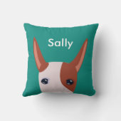 Gepersonaliseerd Podenco Ibicenco Hondengezicht Bl Kussen (Achterkant)