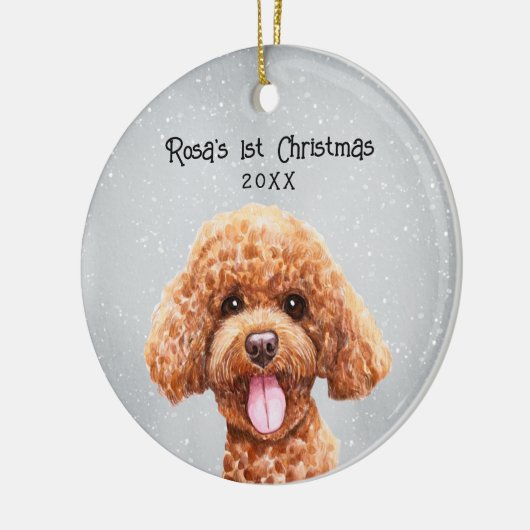 Gepersonaliseerd poedel keramisch Ornament (Links)