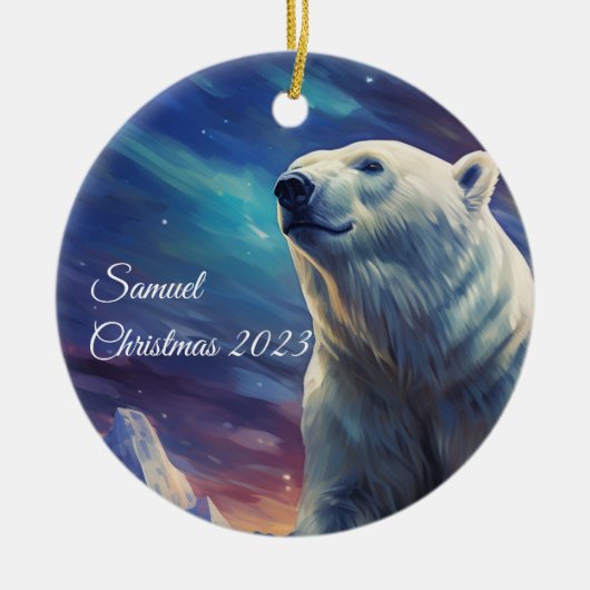 Gepersonaliseerd Polar Beer Ornament (Voorkant)