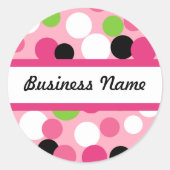 Gepersonaliseerd Polka Dot Business Sticker (Voorkant)