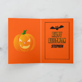 Gepersonaliseerd | Pompoen Fijne Halloween Groeten Kaart (Binnen)