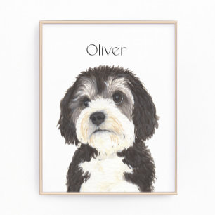 Gepersonaliseerd portret van Bernedoodle Foto Afdruk