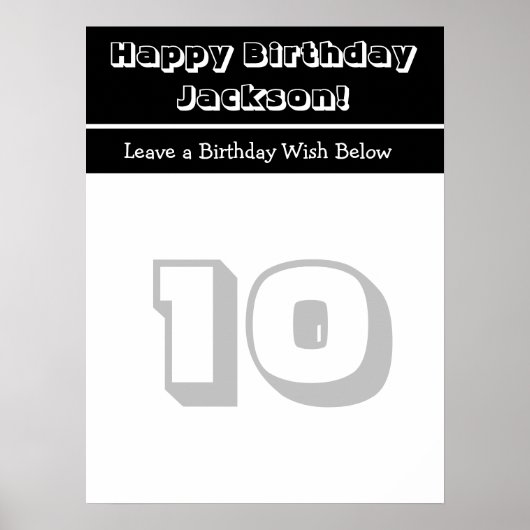 Gepersonaliseerd Poster Happy Birthday-autografiek (Voorkant)