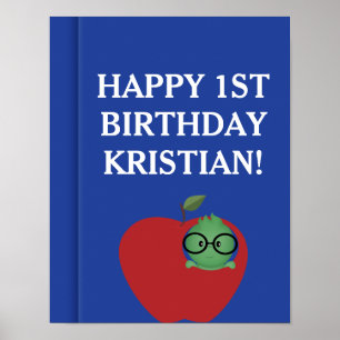 Gepersonaliseerd Poster van de Bookworm van de Jon